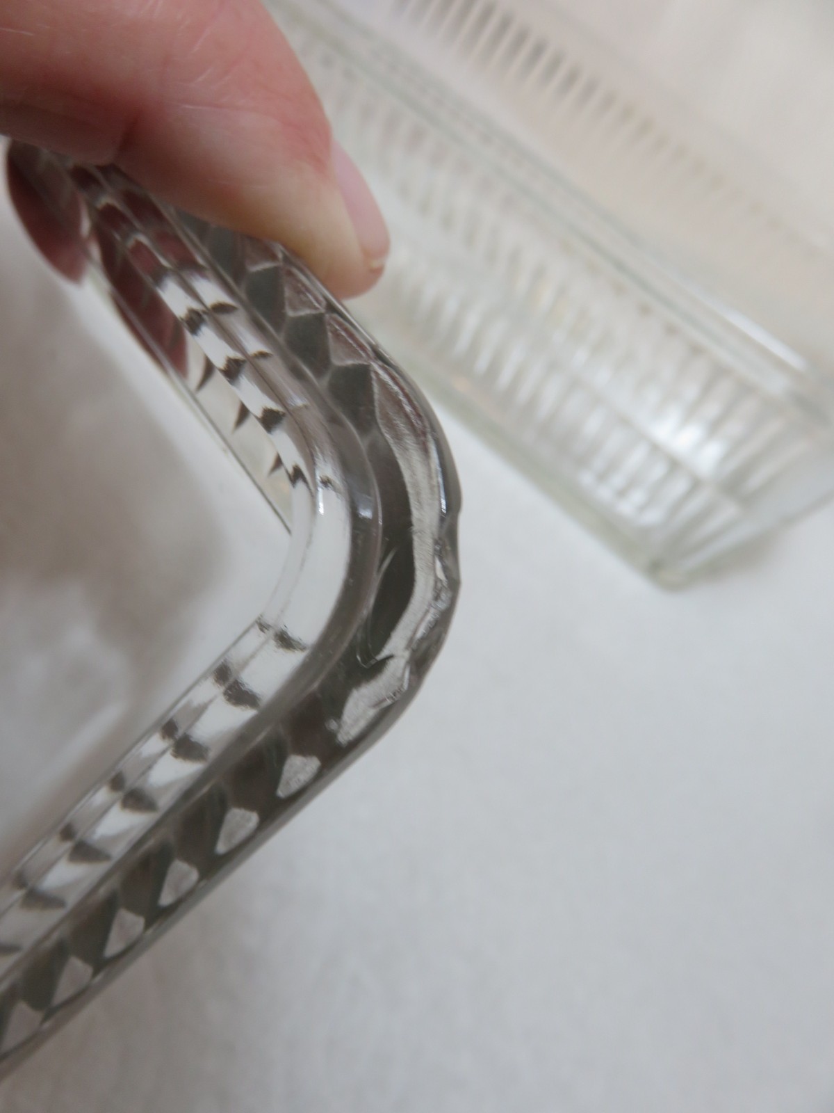 Vintage clear refrigerator jar and lid 8 1/2 inches long
