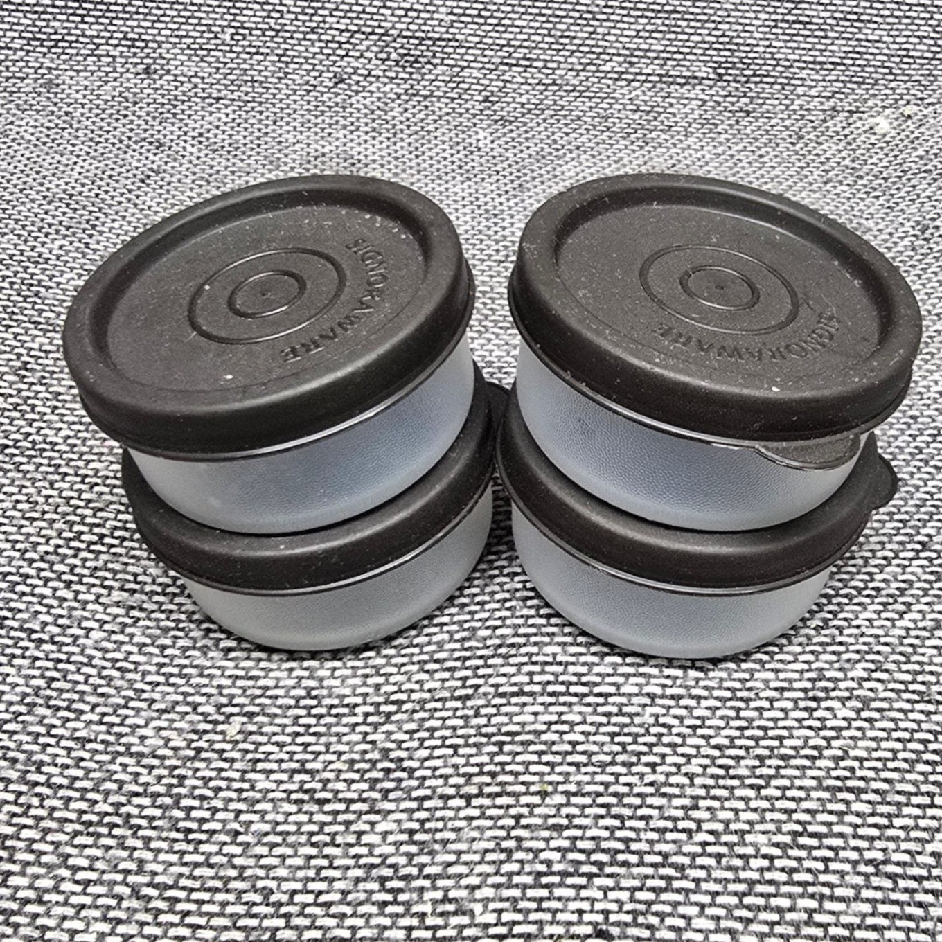 Signoraware Food Storage Containers Small Round 4pc Set Black Clear 80ml