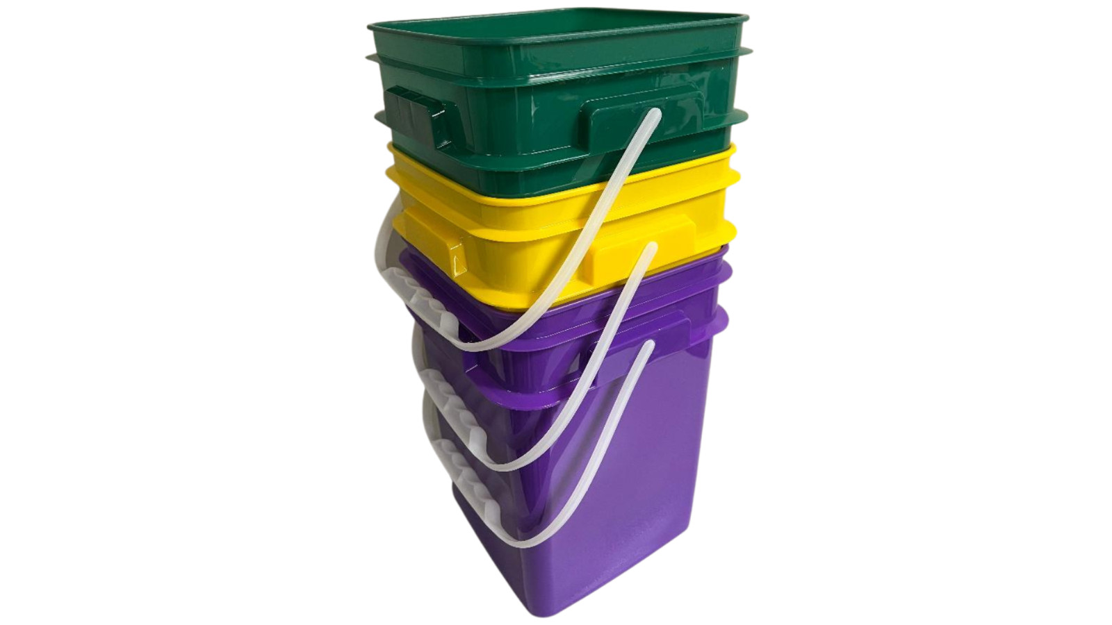 4 Gallon Food Grade Bucket Pail Plastic Handles and lids (Pack of 3) Made in US