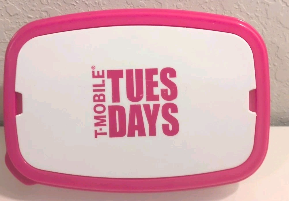 T-Mobile Plastic Storage Food Container With Plastic Fork/Knife New S8