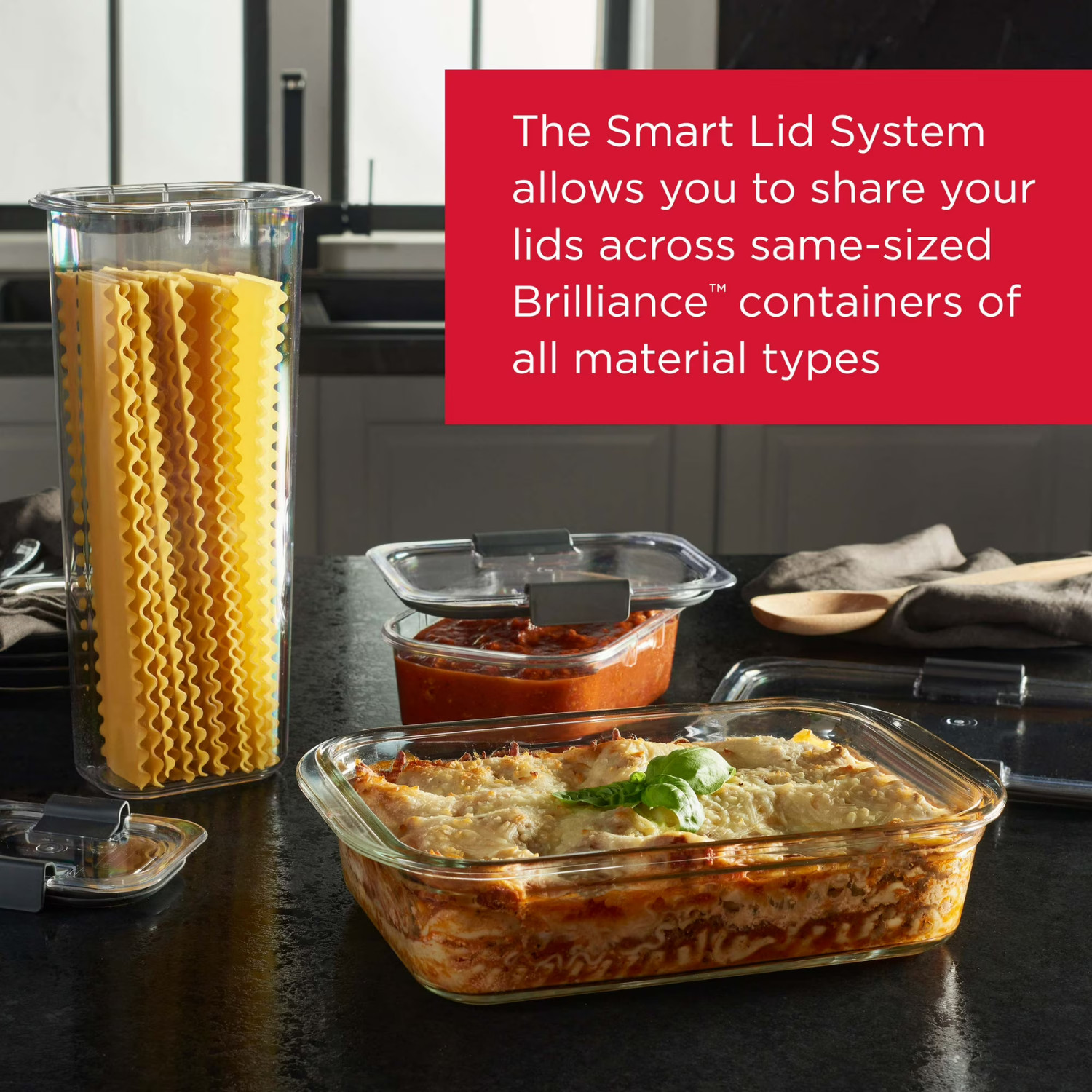 Rubbermaid Brilliance Glass Food Storage 4-Pack 4.7 Cup Leak Proof Set