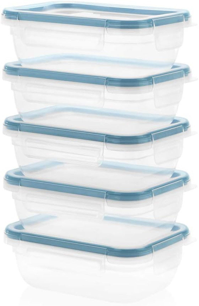 Total Solutions (5-Pack, 3 Cup) Plastic Food Storage Containers Set, Airtight &