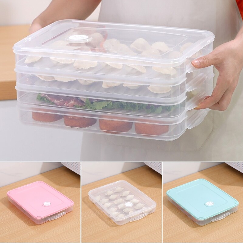 Refrigerator Dumplings Box Stackable Egg Tray Airtight Kitchen Container