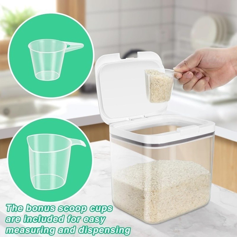 Flip-Top Food Storage Container Airtight Clear PET Organizer 2.9QT 4.75QT New