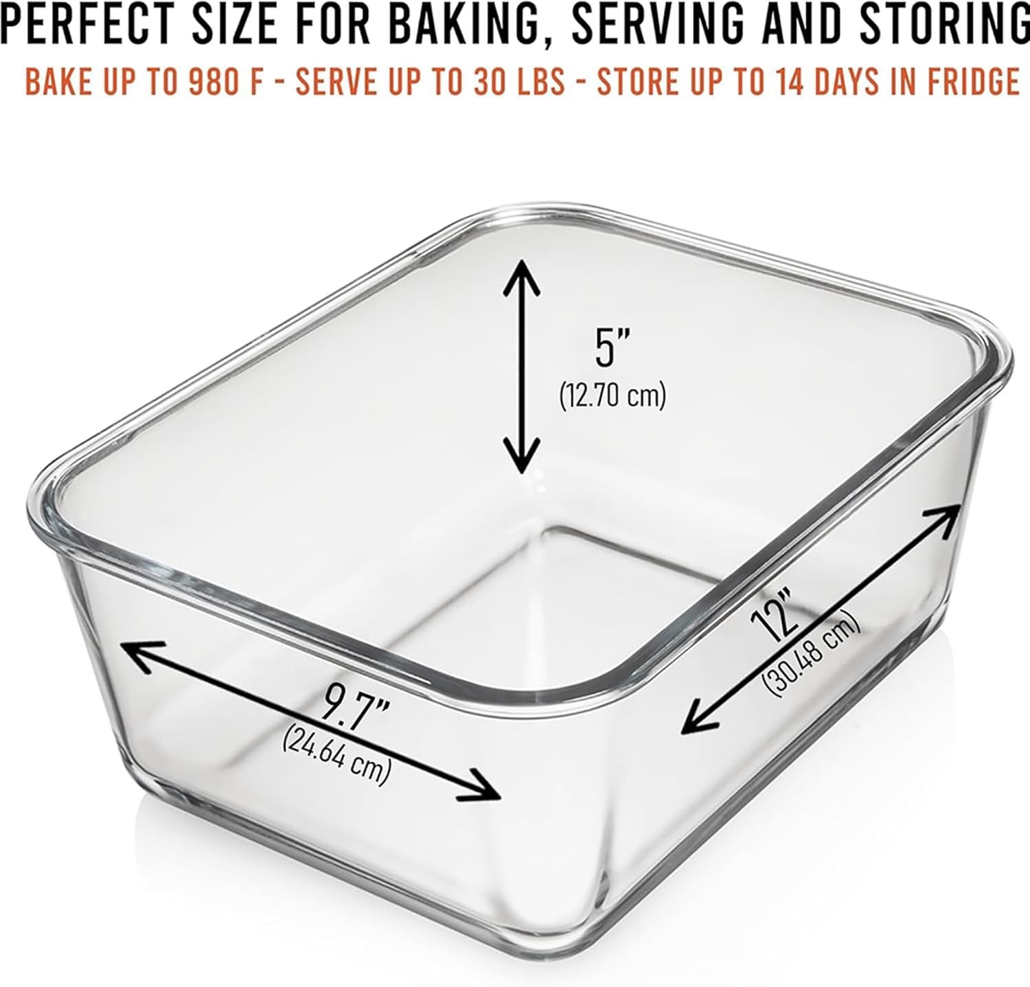 6500 ML / 220 oz / 28 Cup LARGE Glass Food Storage Container with Airtight Lo…