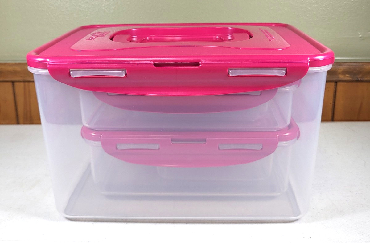 Lock & Lock Set of 5 Snap Lids & Flip Top Lids Dry Storage Containers