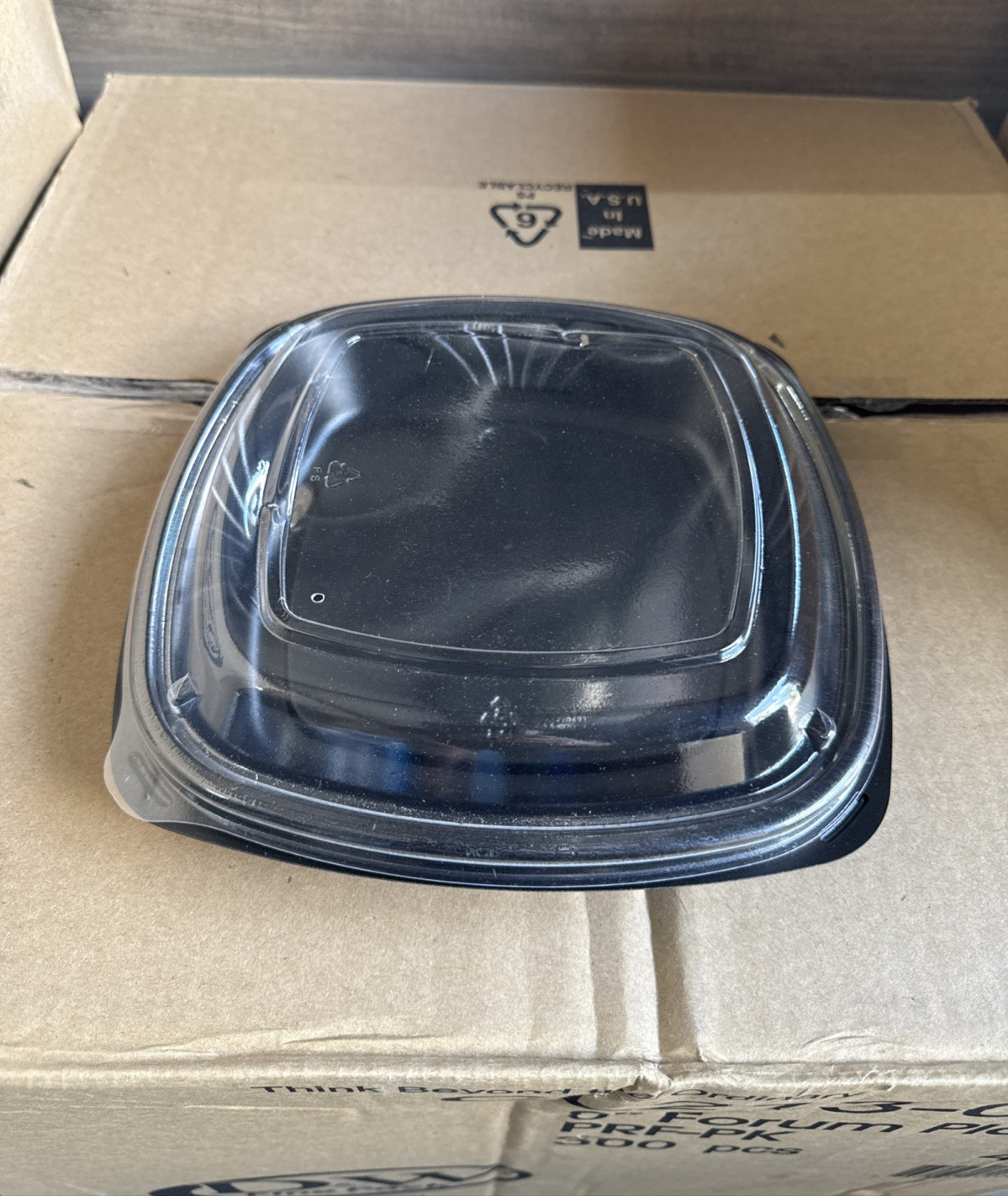 D&W Fine Pack CL213-090 plate Bowl Clear Polystyrene w Lid 9″Sq Pack of 150