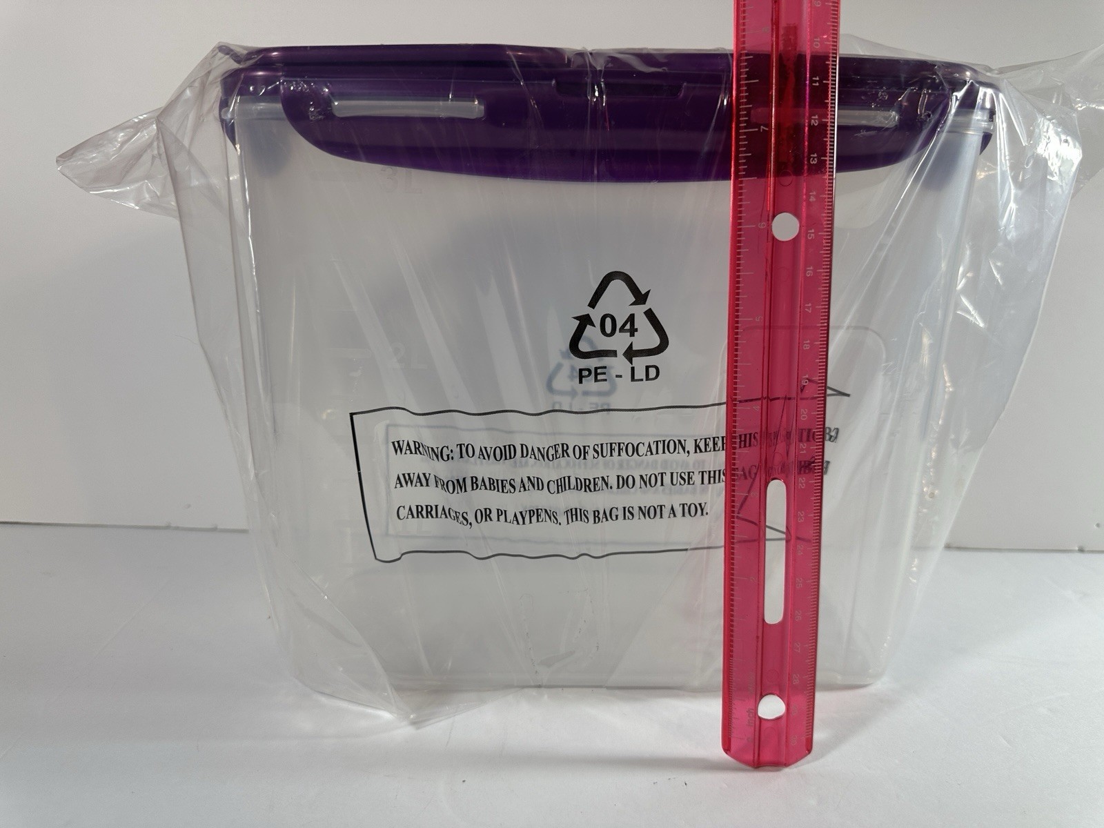 LOCK & LOCK HPL950 Flip top Food Storage Container 3.3L 112 Oz 3.5 Qt Purple Lid