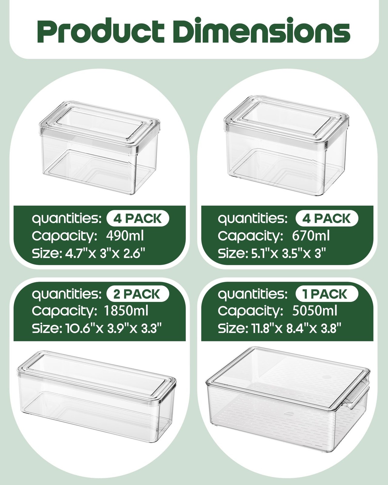 11 Pack Refrigerator Organizers and Storage, Stackable Fridge Organizer Bins,…