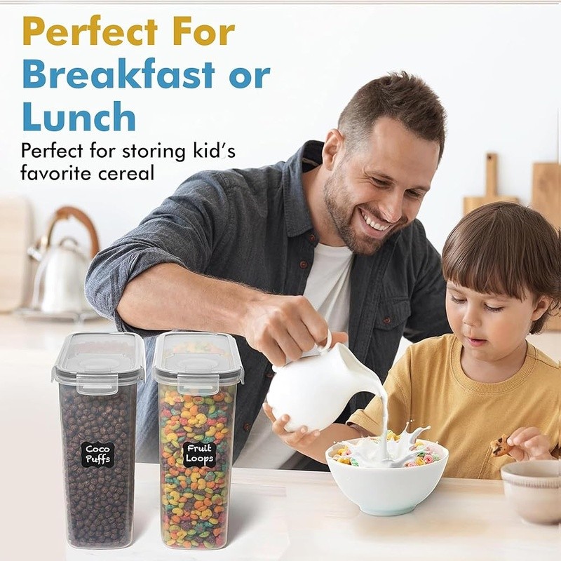 Airtight Food Storage Containers Cereal Holders BPA Free Kitchen Organizers New