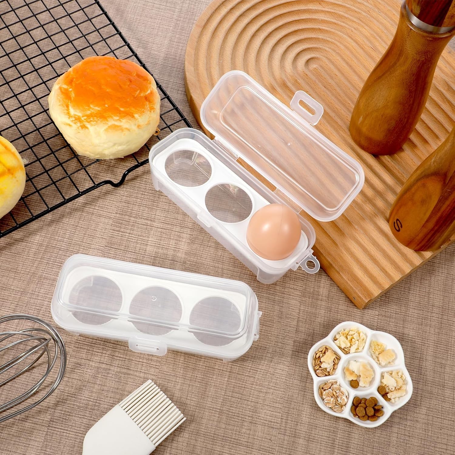 2 Pack Camping Egg Carrier Container Shockproof Hard Boiled Egg Holder Hiking