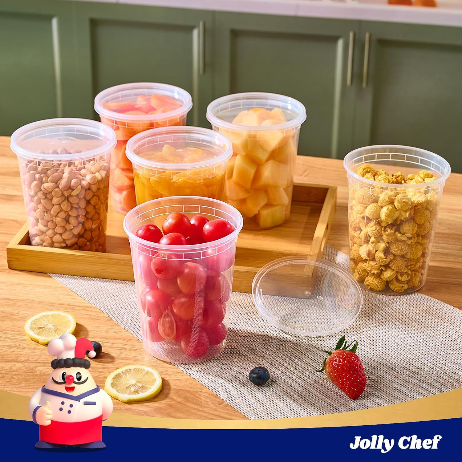 Deli Food Storage Containers with Lids 32 OZ 48 Set Food Storage Containers,Stac