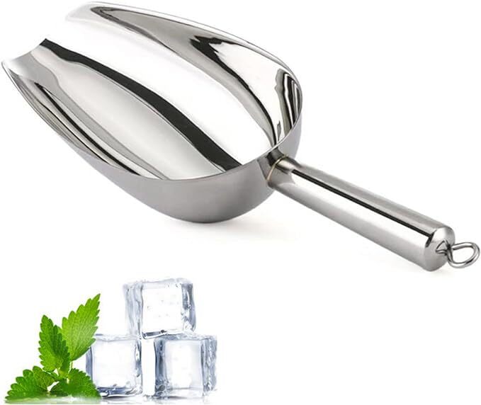 6oz Stainless Steel Ice Scoop for Freezer Ice Machine Ice Bucket Kitchen Bar