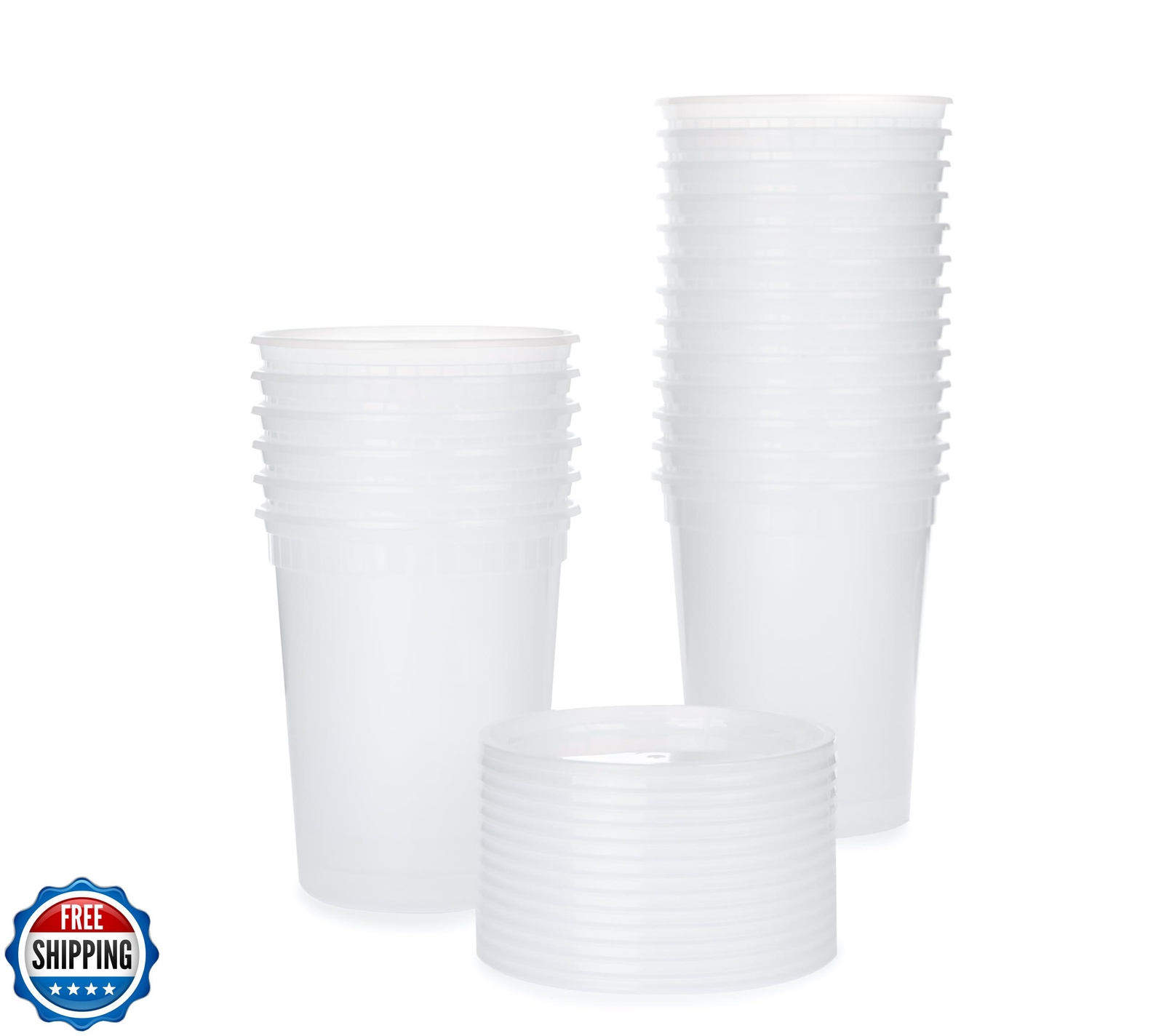 Smygoods 32oz Plastic Deli Containers with Lids – 30ct, Stackable, Leakproof,