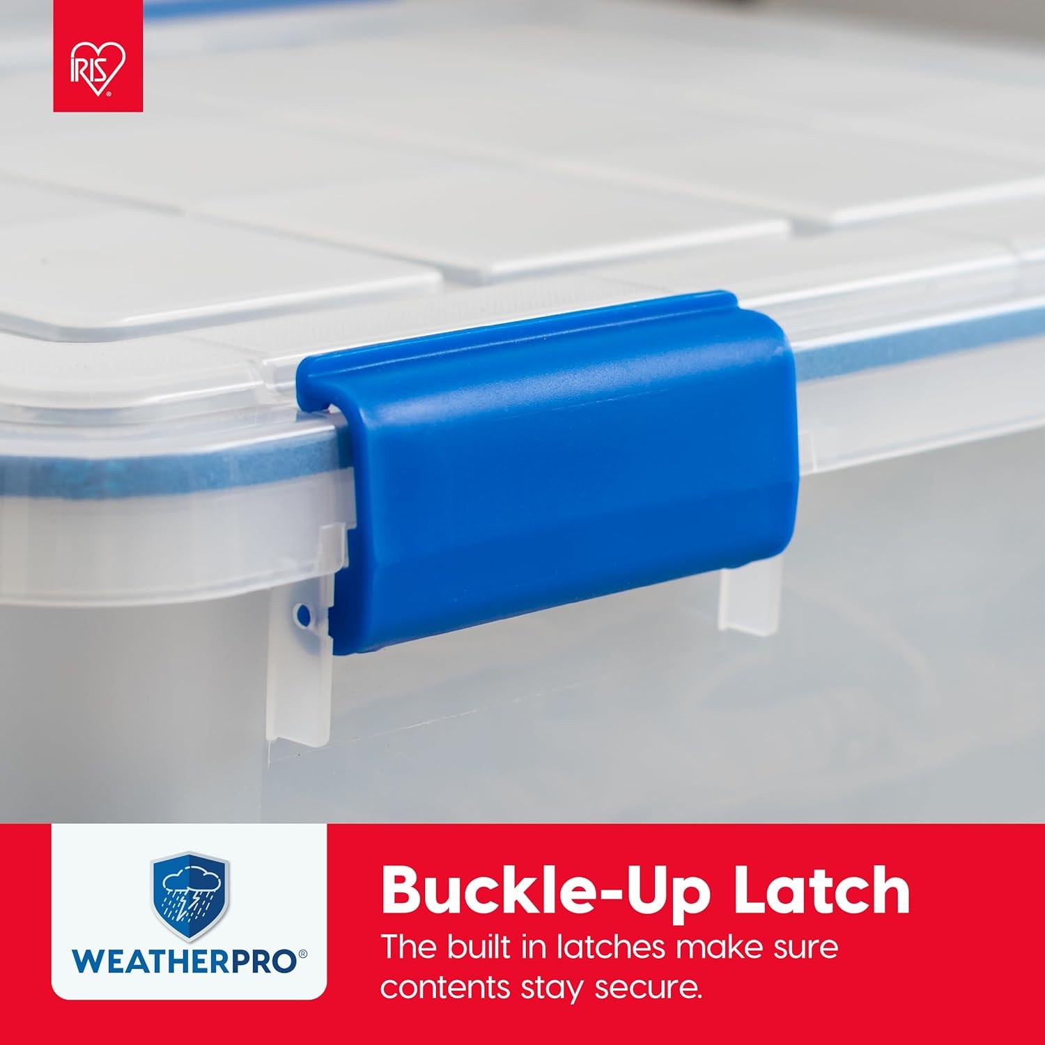 IRIS USA WeatherPro 16 Qt Storage Bins W/ Lids 3 Pack BPA-Free Plastic Gasket