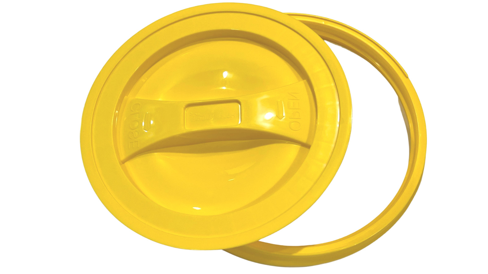 2 Gallon White Food Grade Bucket Pail with White Screw on Yellow Lid (Pack of 3)