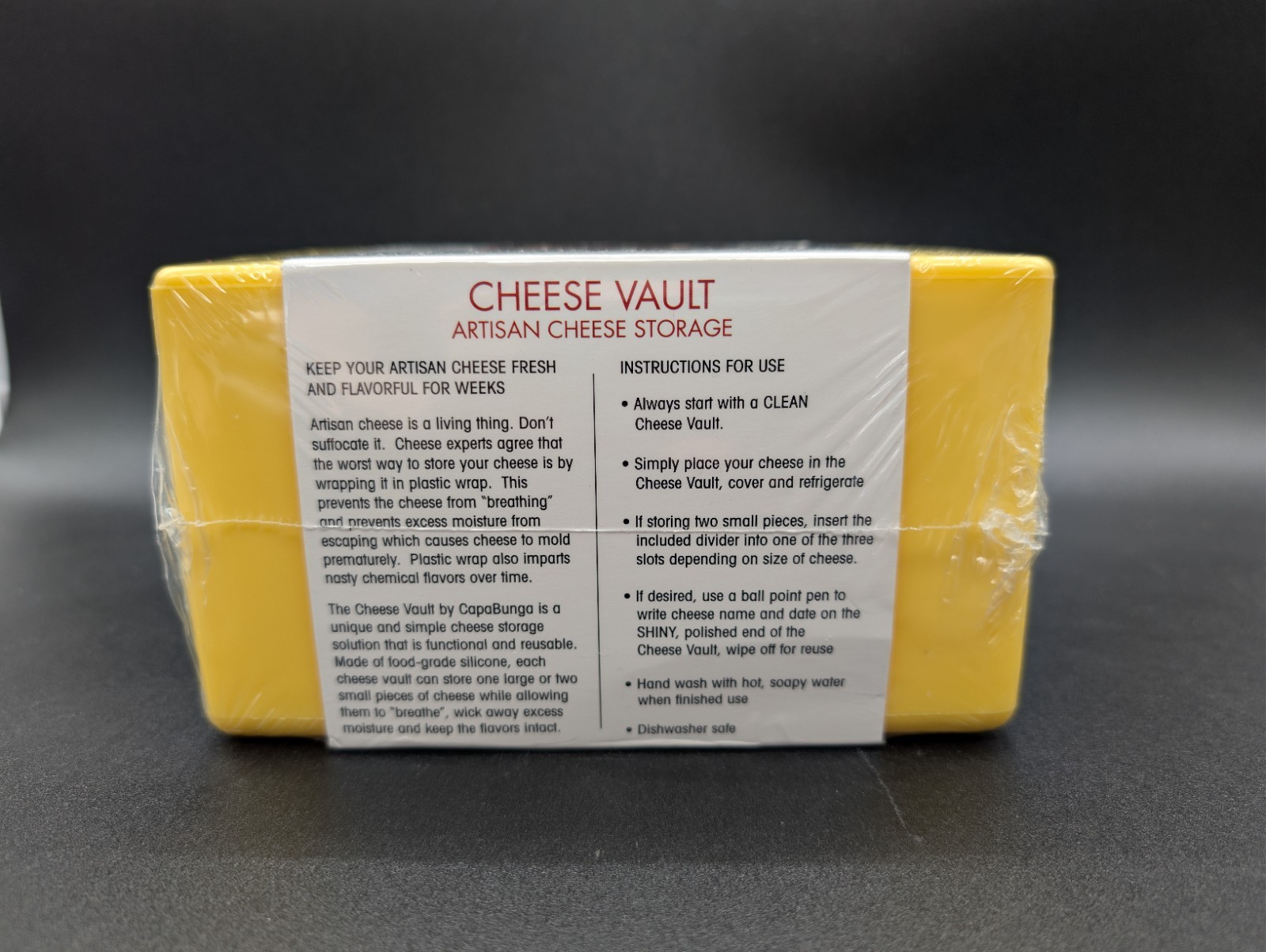 NEW SEALED CapaBunga Cheese Vault Yellow Cheese Storage