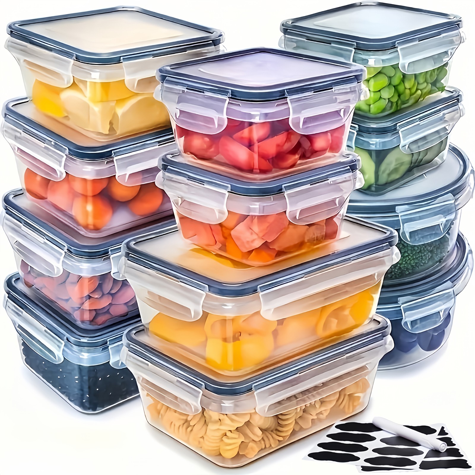 24/40/48pcs Food Storage Container, Fresh-Keeping Boxes