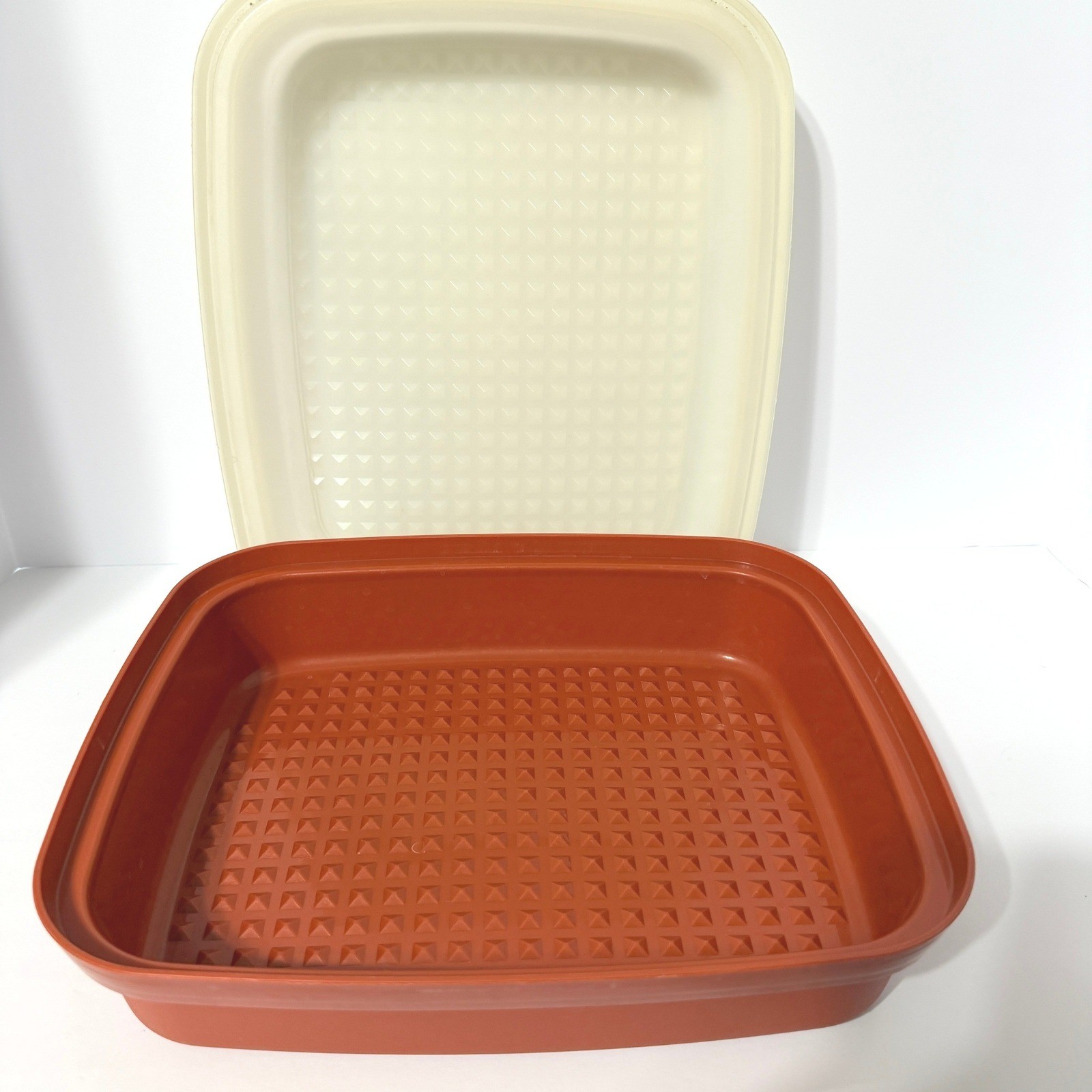 Vintage Tupperware Season-Serve Large Marinade Container Paprika Orange 1294