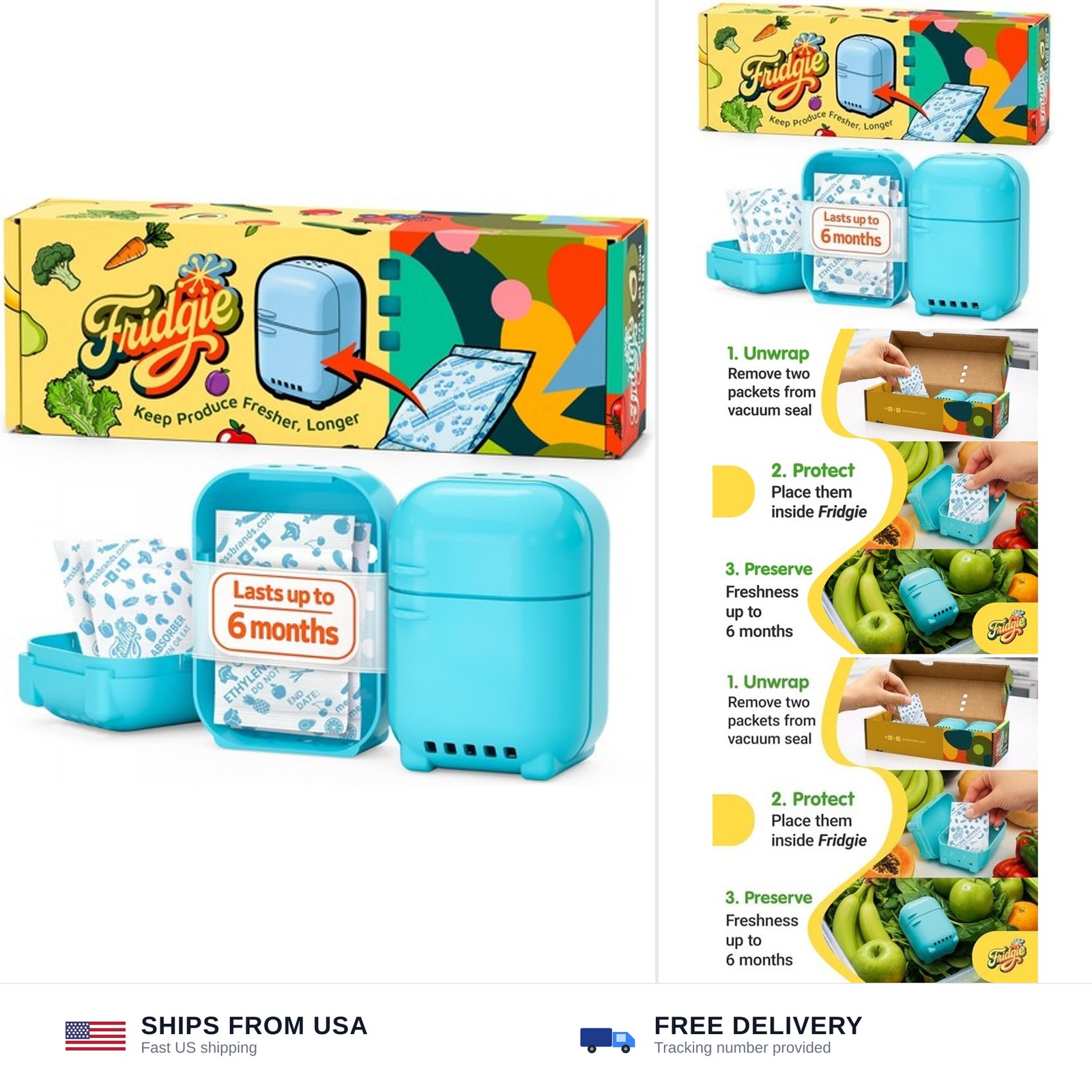 MESS The Fridgie! Produce Saver – Drastically Extends the Life of Your Fruits…