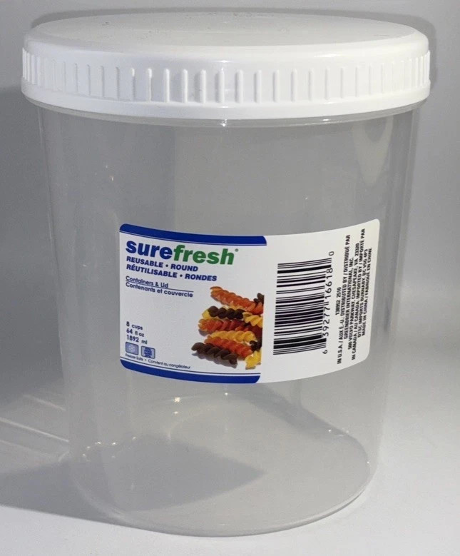 Lot 5 sure Fresh Reusable Food Storage Container 2Qt / 64oz / 8 Cups W Twist Lid