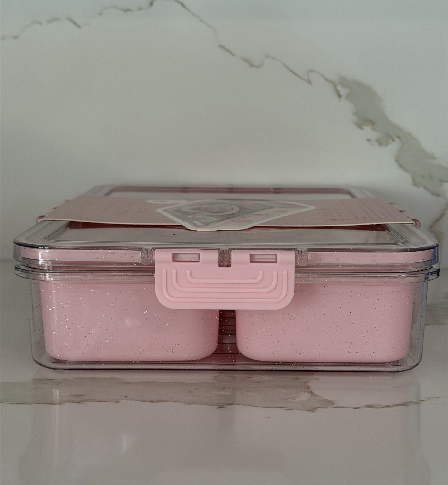 New CWC Snack Box Airtight Container 8 Separate Compartments With Lids Pink NWT