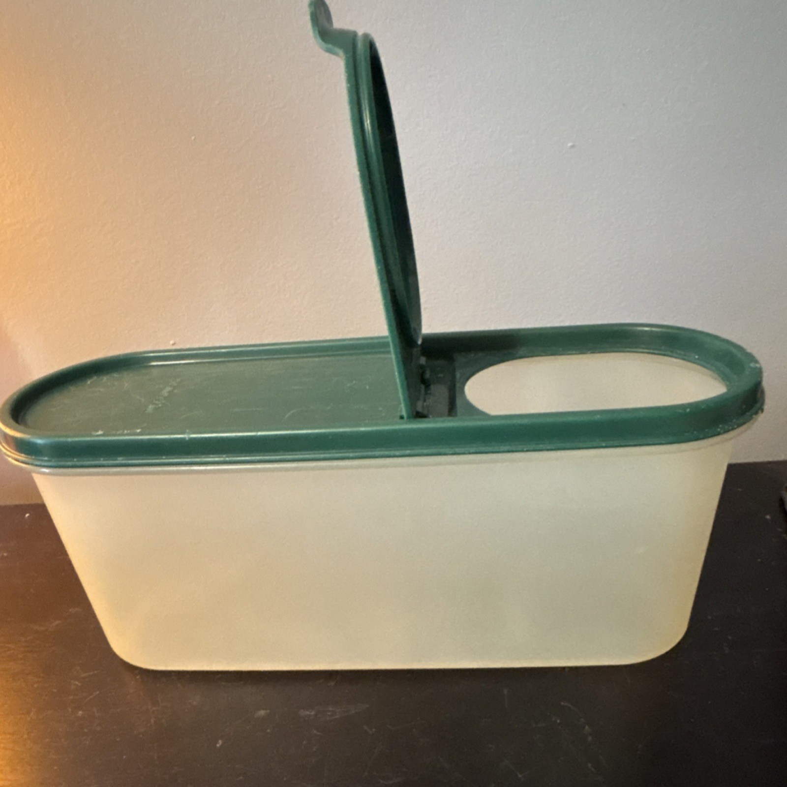 Vintage 2400A-1 Tupperware Cereal Container Plastic Hunter Green Snap Lid