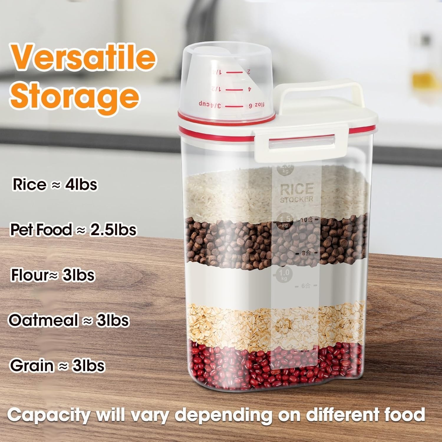 Portable Food Storage Container with Pouring Spout