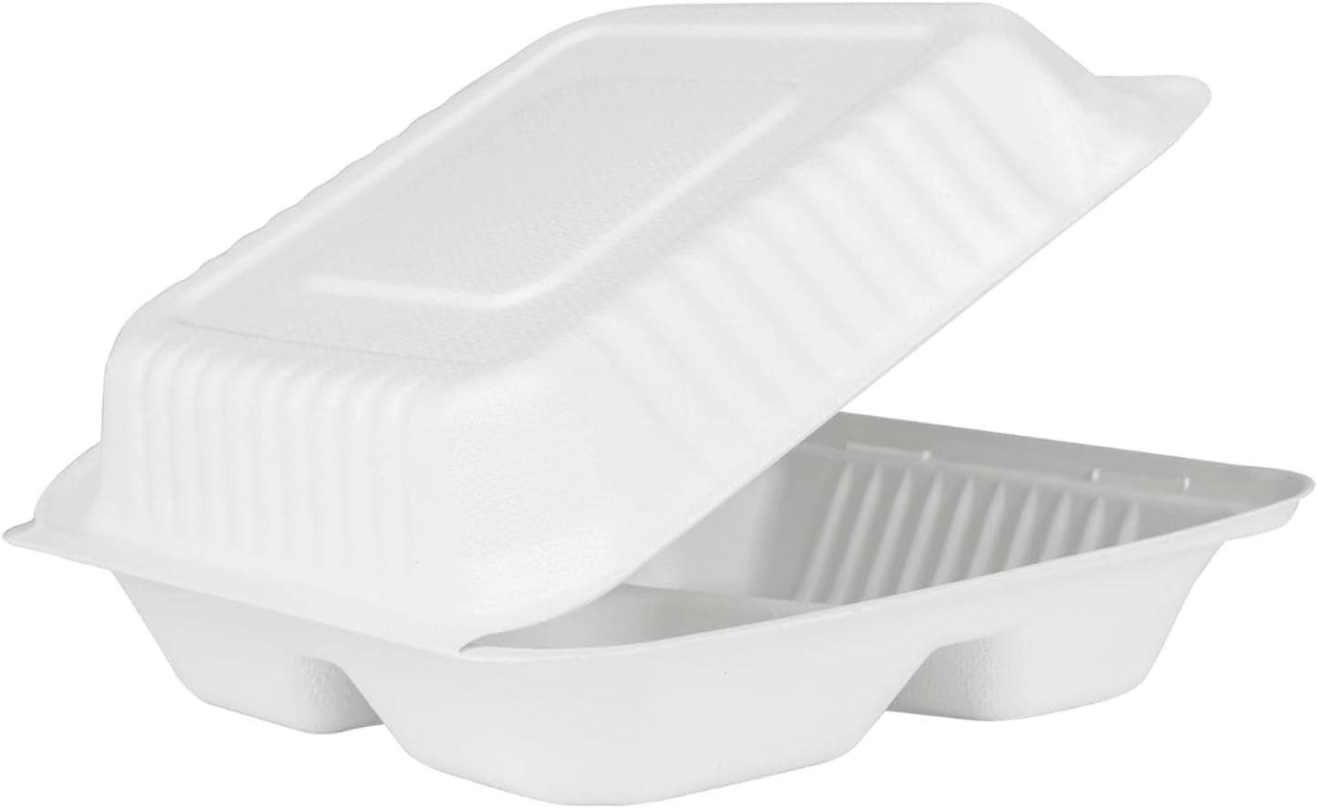 KARAT EARTH Clamshell Take Out Food Containers [9″X9″, 200 Ct ] 3 Compartments |