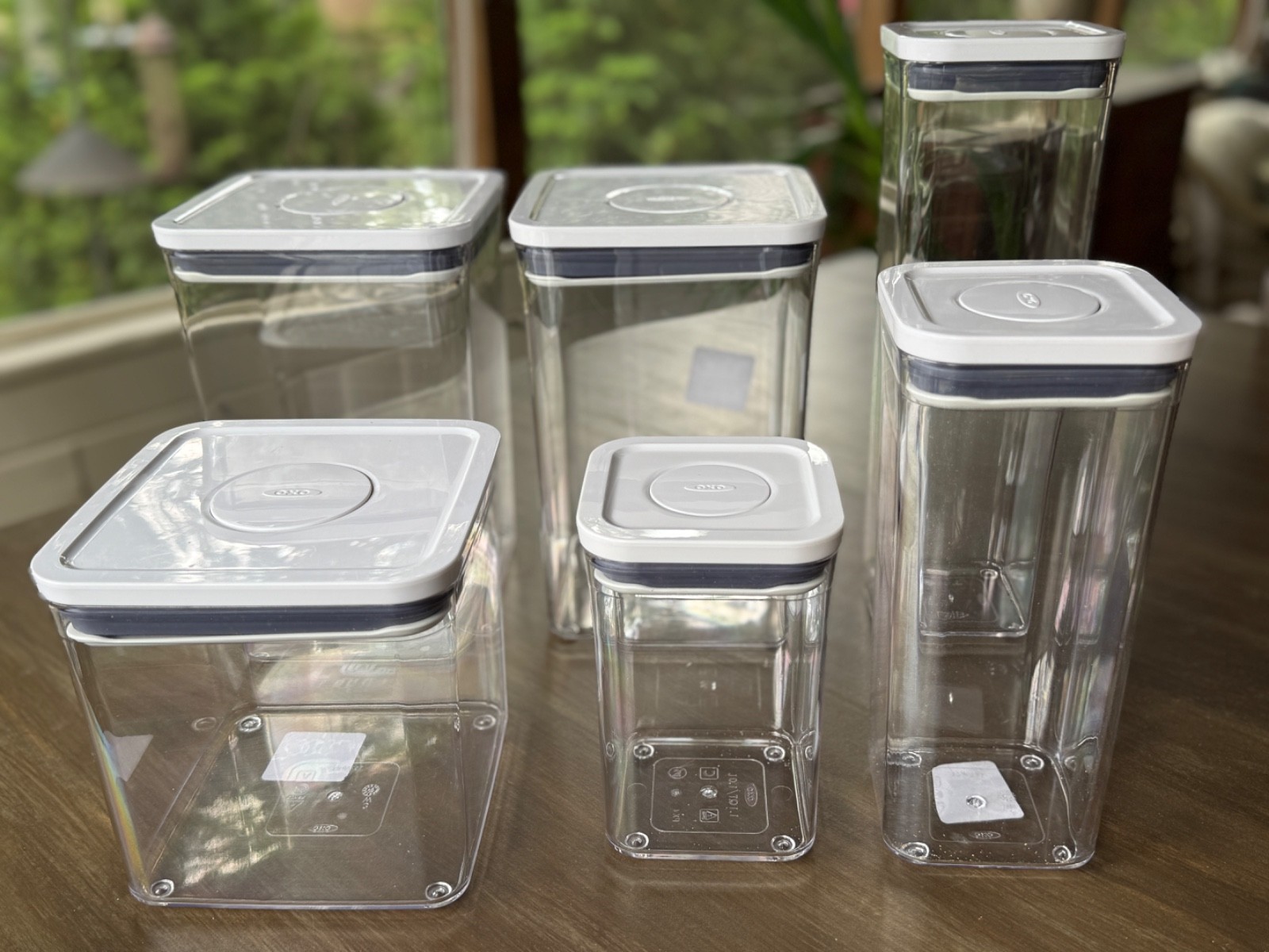 OXO Good Grips POP Top 6 Pc Container Set Clear Food Storage Pantry White $115