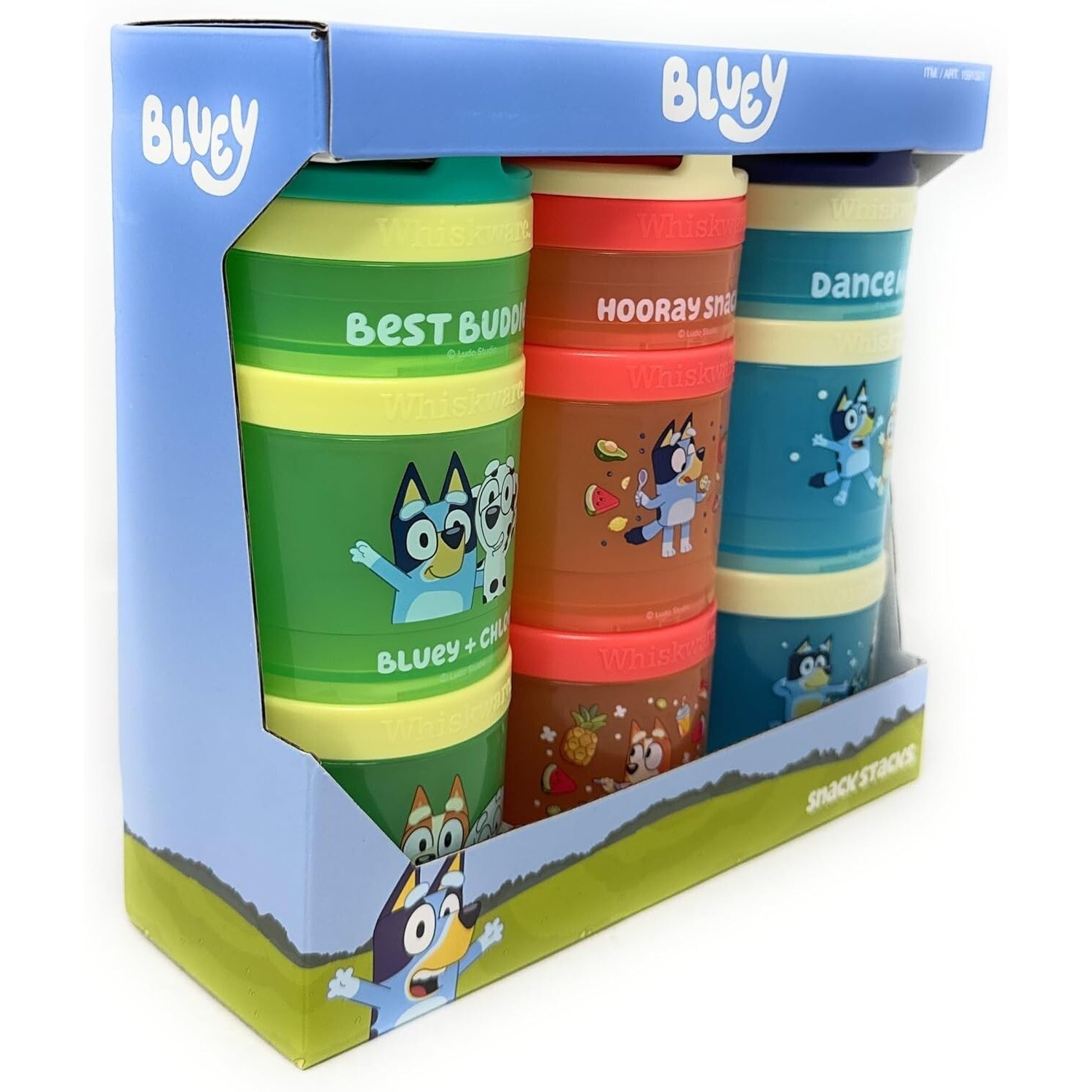 Bluey ~ Whiskware 3 snack Stacks ~ BPA and Phthalate-free Dishwasher Safe