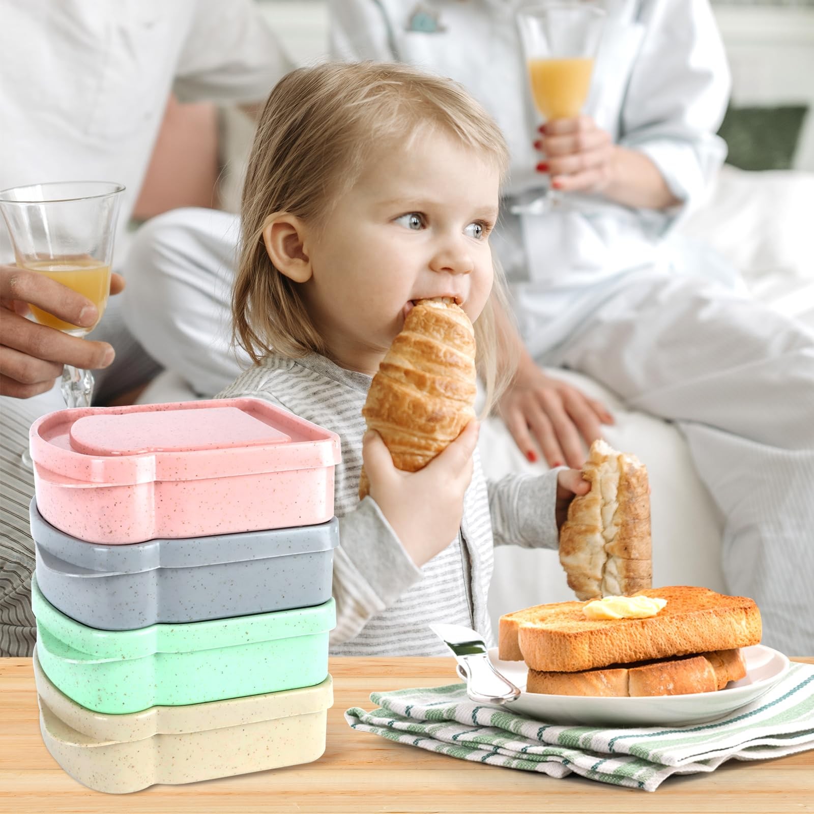 4 Pcs Toast Shape Sandwich Box 14oz Sliced Toast Boxย Toast Freshkeeping Con…
