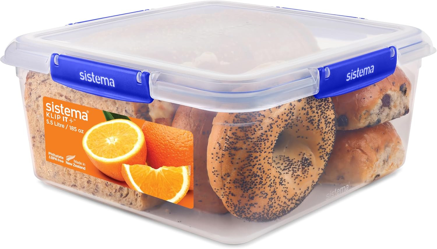 KLIP IT plus Food Storage Container | 5.5 L Square | Airtight & Stackable Meal P