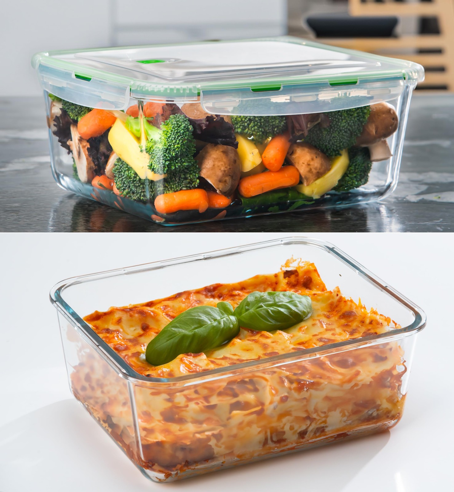 63 Oz 2 Pcs Large Glass Food Storage Containers 8 Cups Family Size Set Baking…
