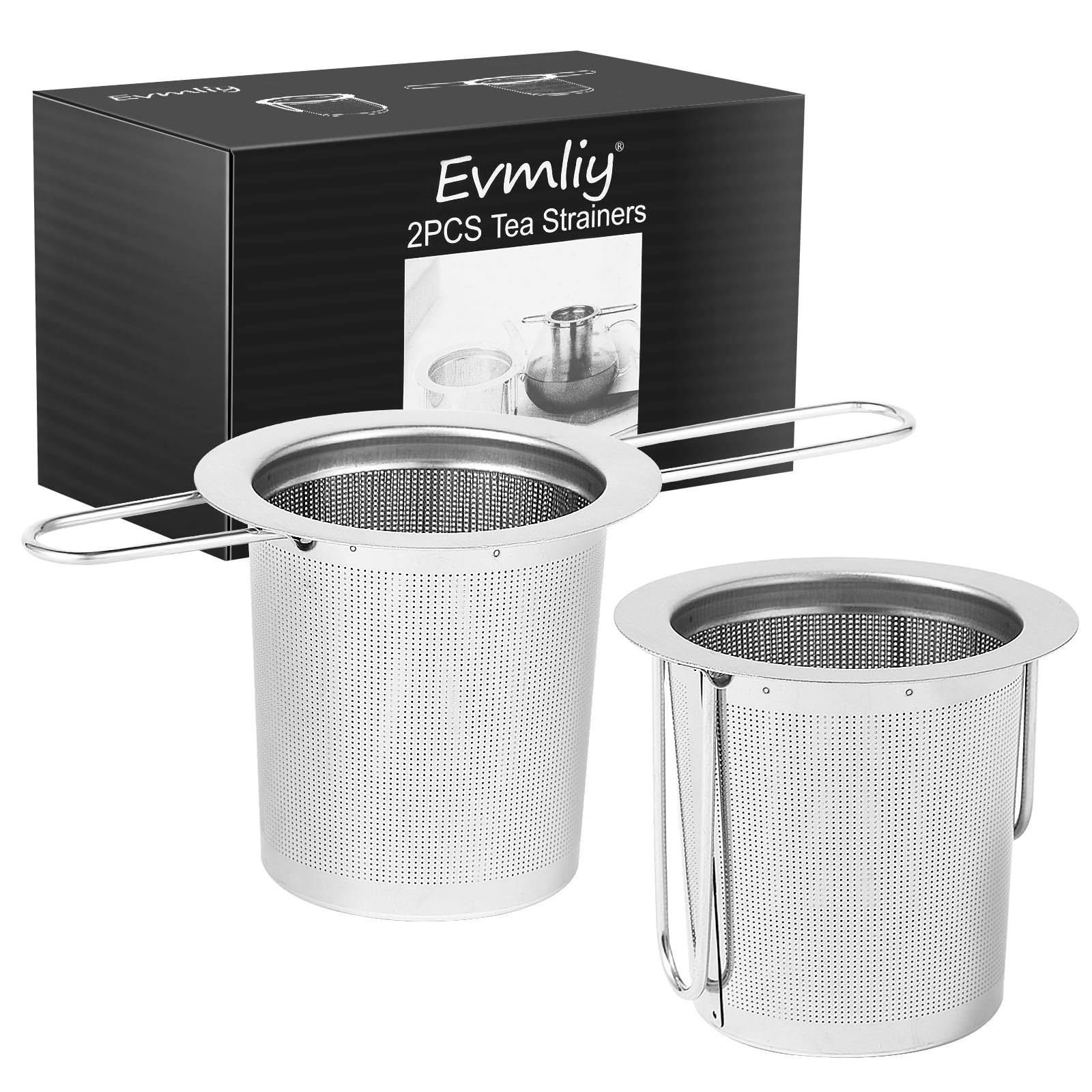 2Pack Tea Strainer, Stainless Steel Infuser 2 Count (Pack of 1), Silver
