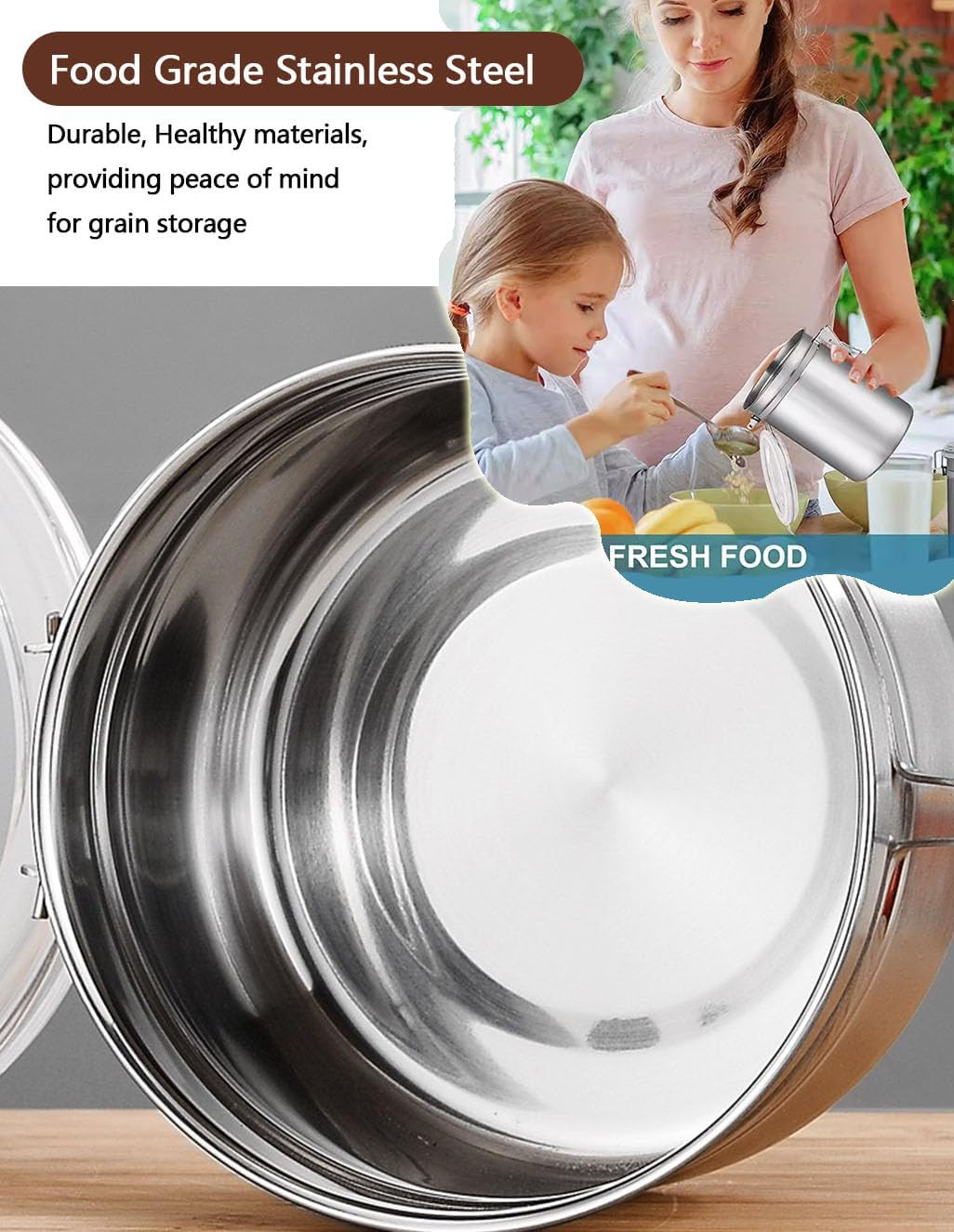 Stainless Steel Food Container with Clear Lids Airtight Container Stackable Smal