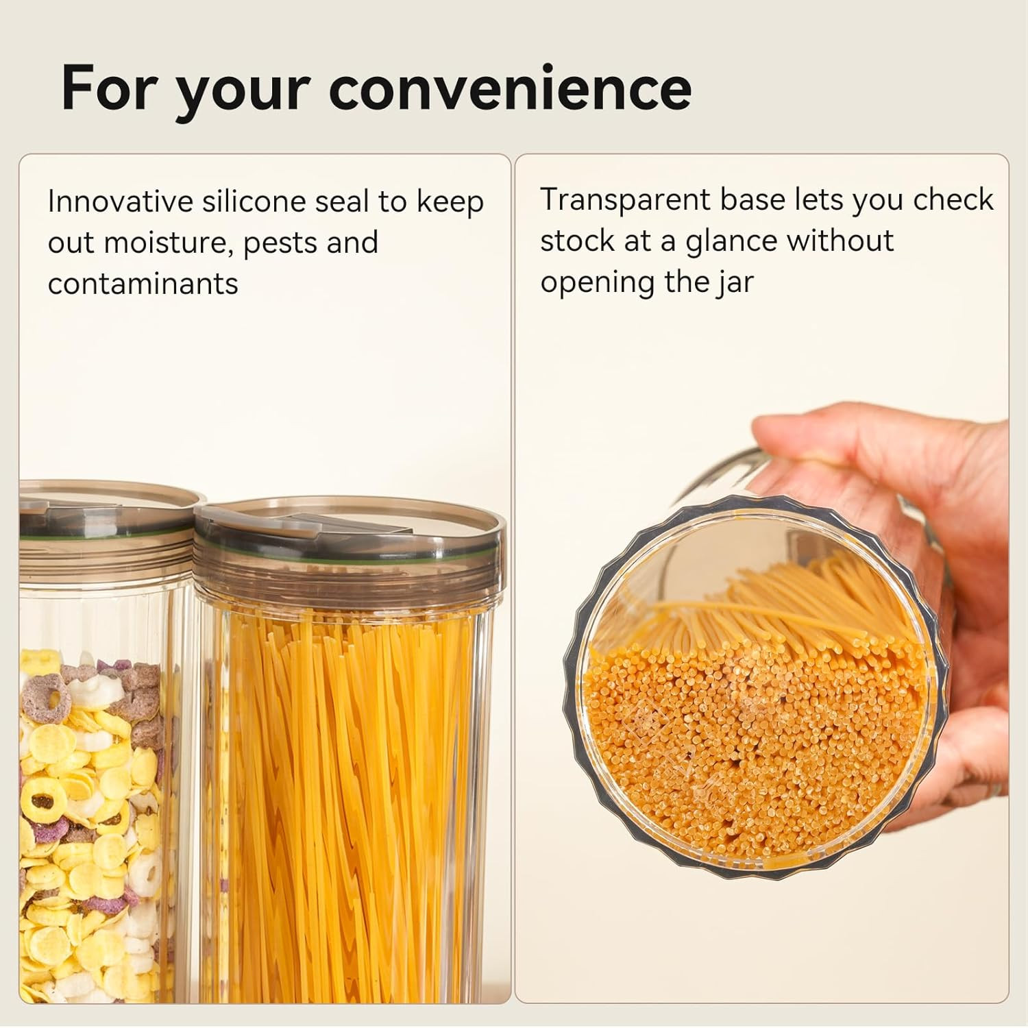 Tall Spaghetti Pasta Storage Container – 48oz Clear Pasta Holder Airtight Spaghe