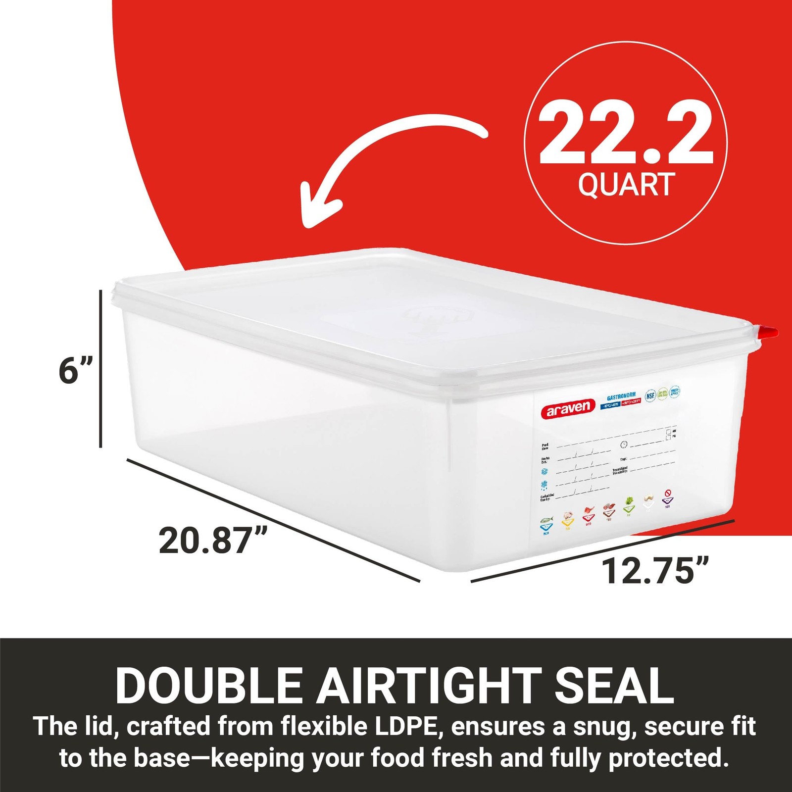 Airtight Container, Food Pan with Lid for Storage in Kitchen and Restaurant, …