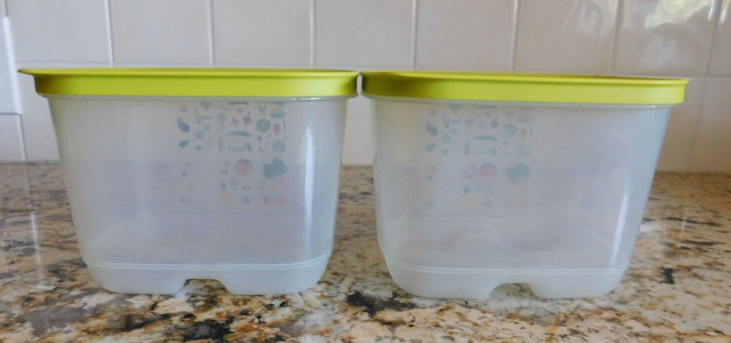 TUPPERWARE 2 Fridgesmart Small Deep 1-3/4 Qt Container Margarita Green 7286 7287