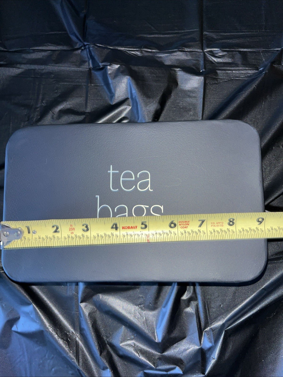 Enamelware Tea Bag Box, Classic Farmhouse Style Tea Storage Tin