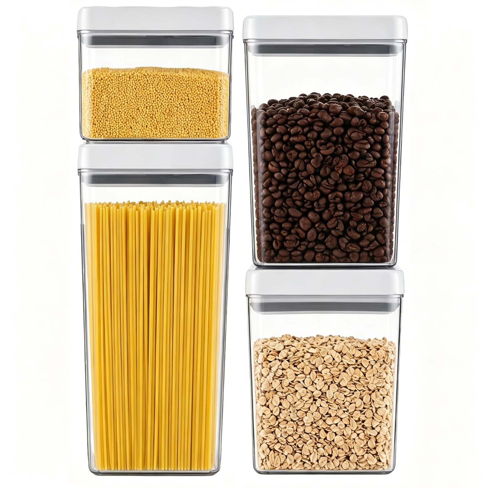 Food Storage Containers with Twist-lock Lids, 4-Set 0.7/1.3/1.8/2.6QT Airtigh…