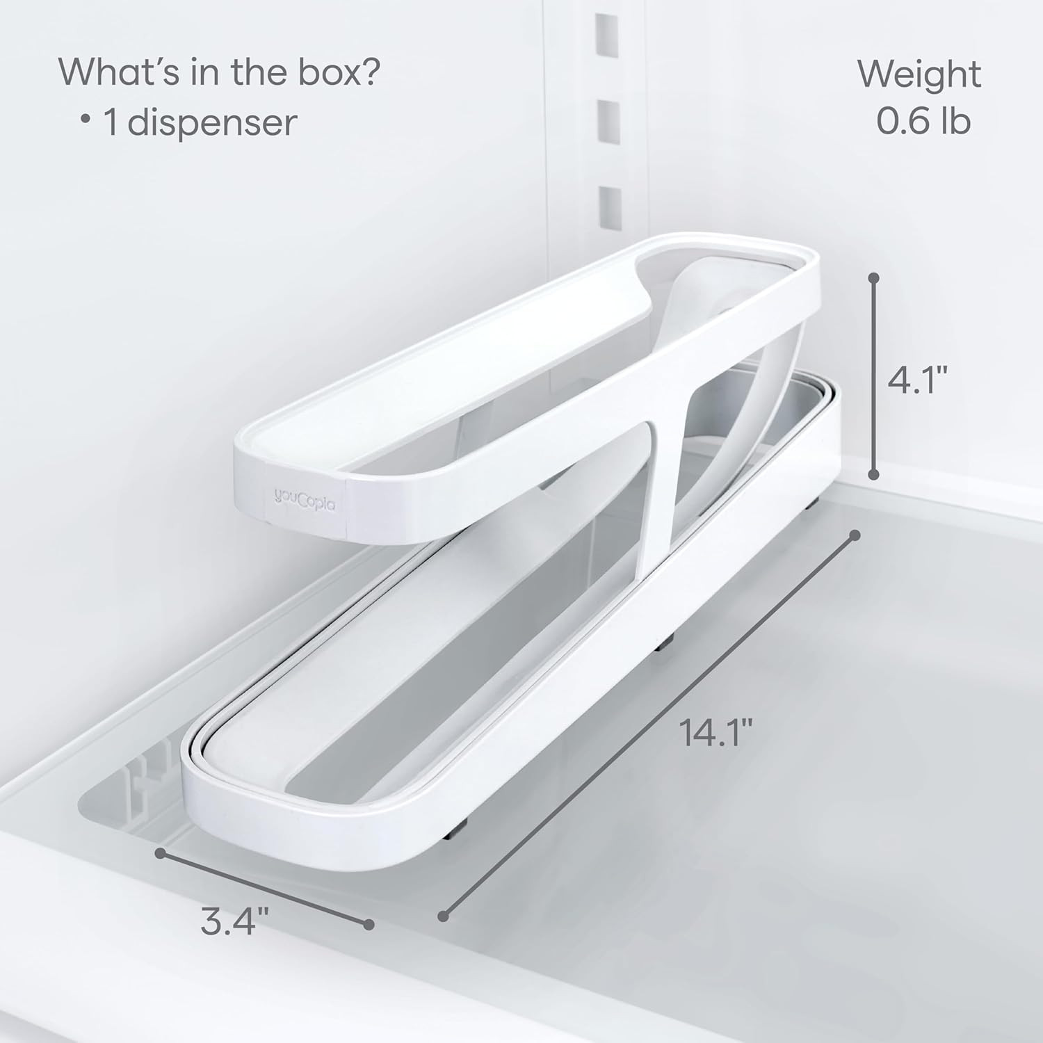 Rolldown™ Egg Dispenser, Space-Saving Rolling Eggs Dispenser and Organizer for R