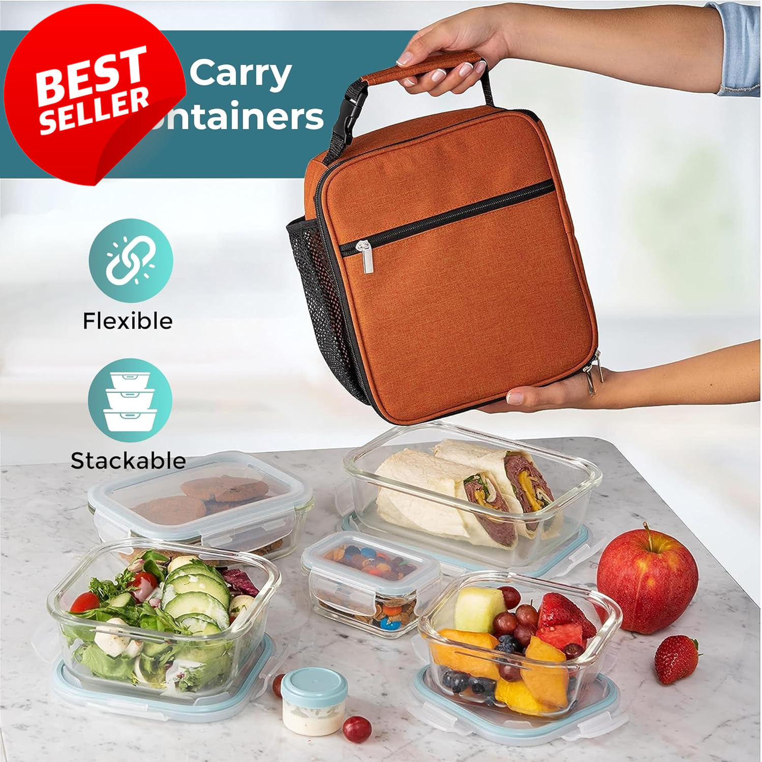 35Pc Glass Food Storage Container Set Airtight Leakproof Meal Prep BPA Free – US