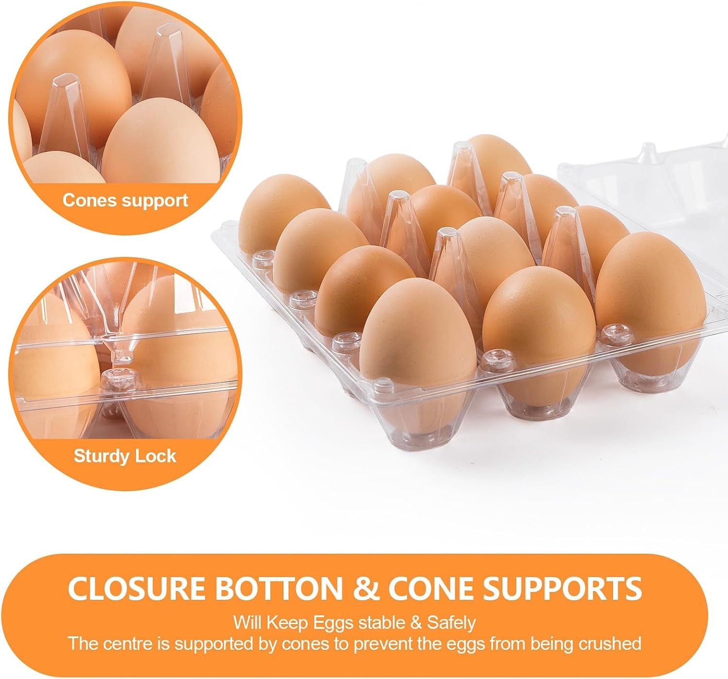 100 Pack 12 Count Plastic Egg Cartons Bulk Cheap Clear Reusable Egg Containers