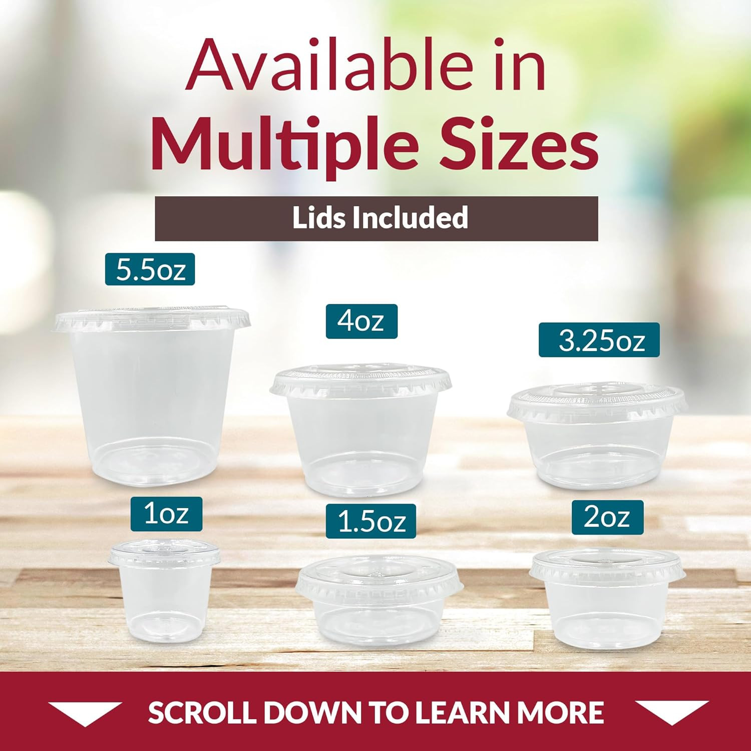 Reli. 2 oz Condiment Containers with Lids (100 sets) | Ideal for Sauce, Souffle,