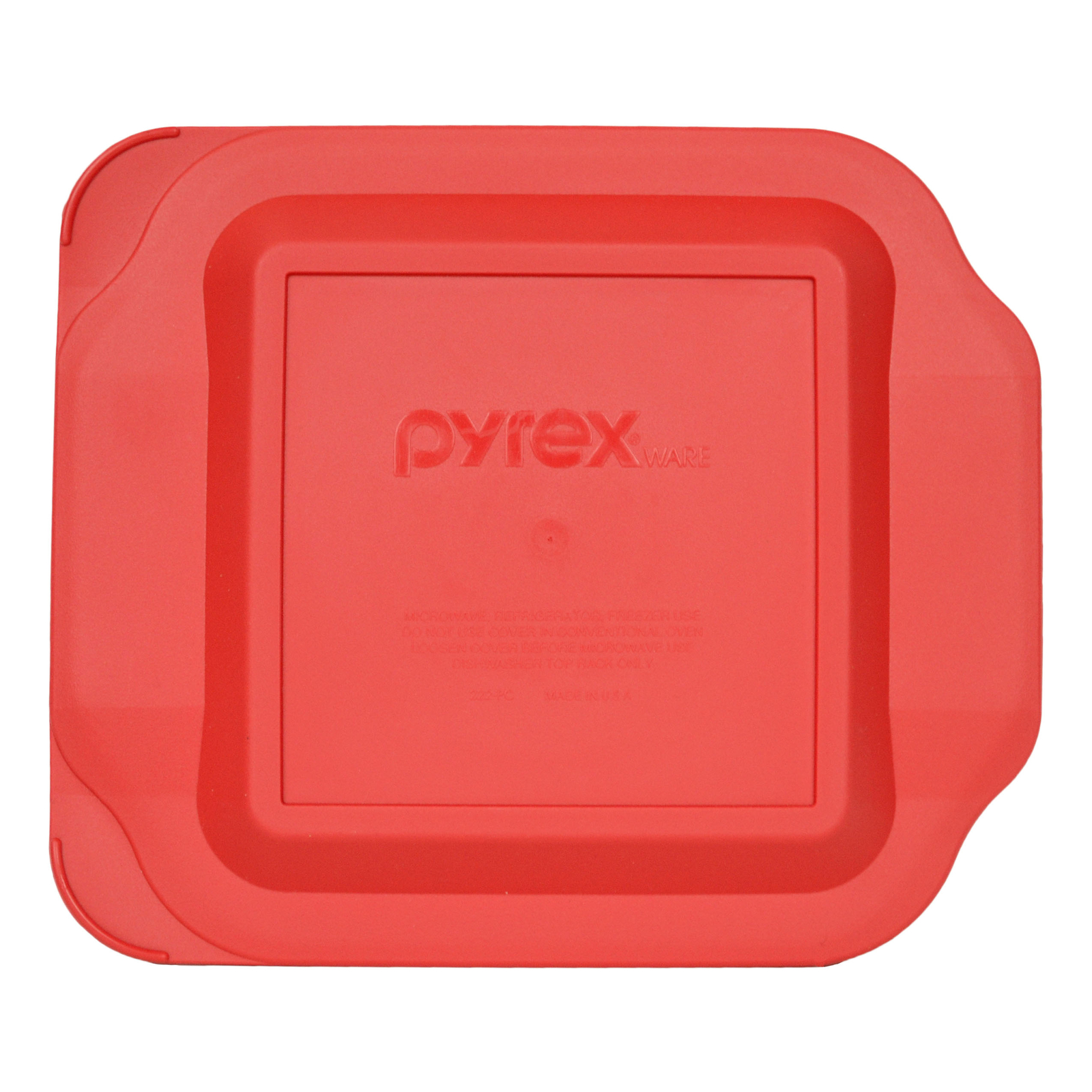 Pyrex (1) 222 2qt Glass Baking Dish & (1) 222-PC Red Food Storage Lid