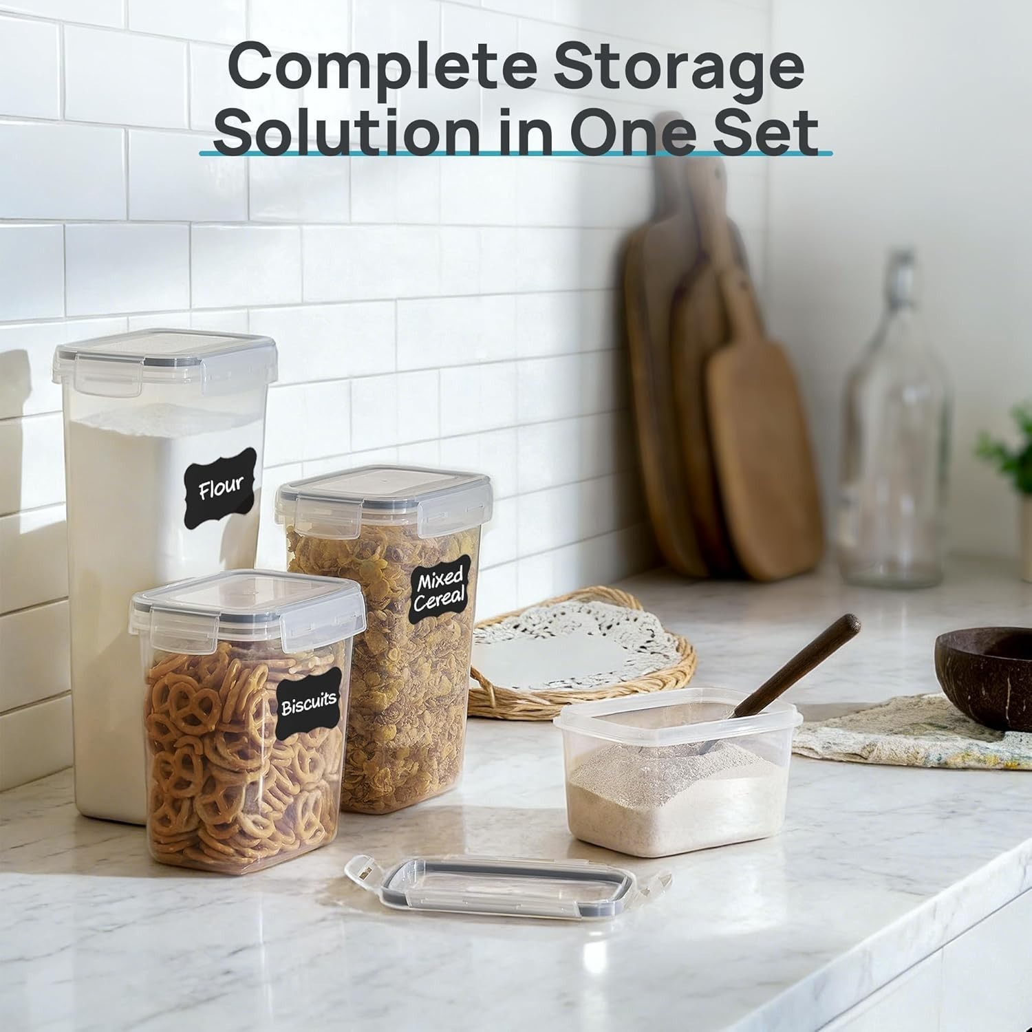 24-Piece Airtight Food Storage Canisters – BPA Free, Stackable Gray Containers