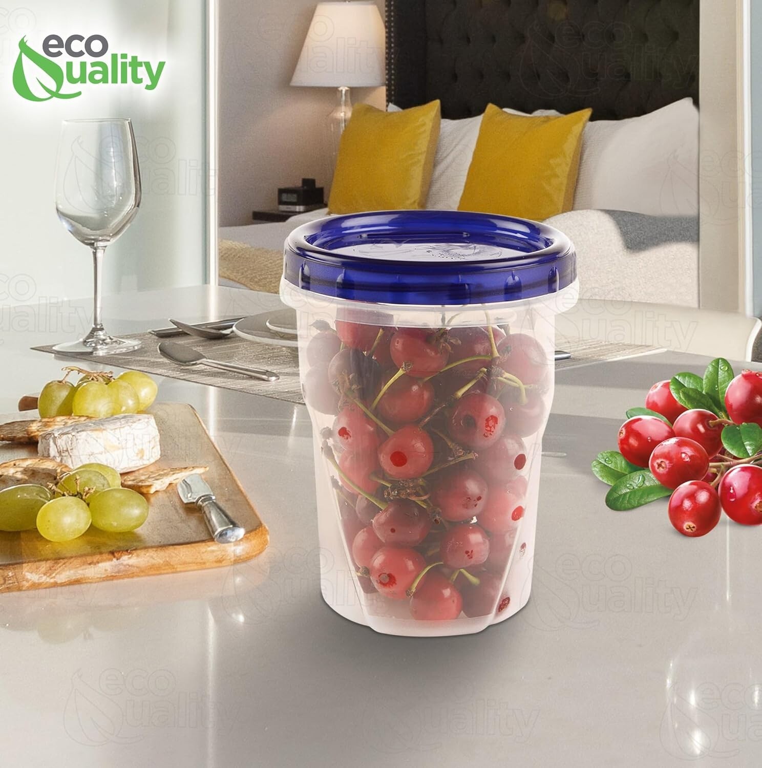 32oz Twist Top Storage Containers – Airtight Plastic Food Storage Canisters 72pc