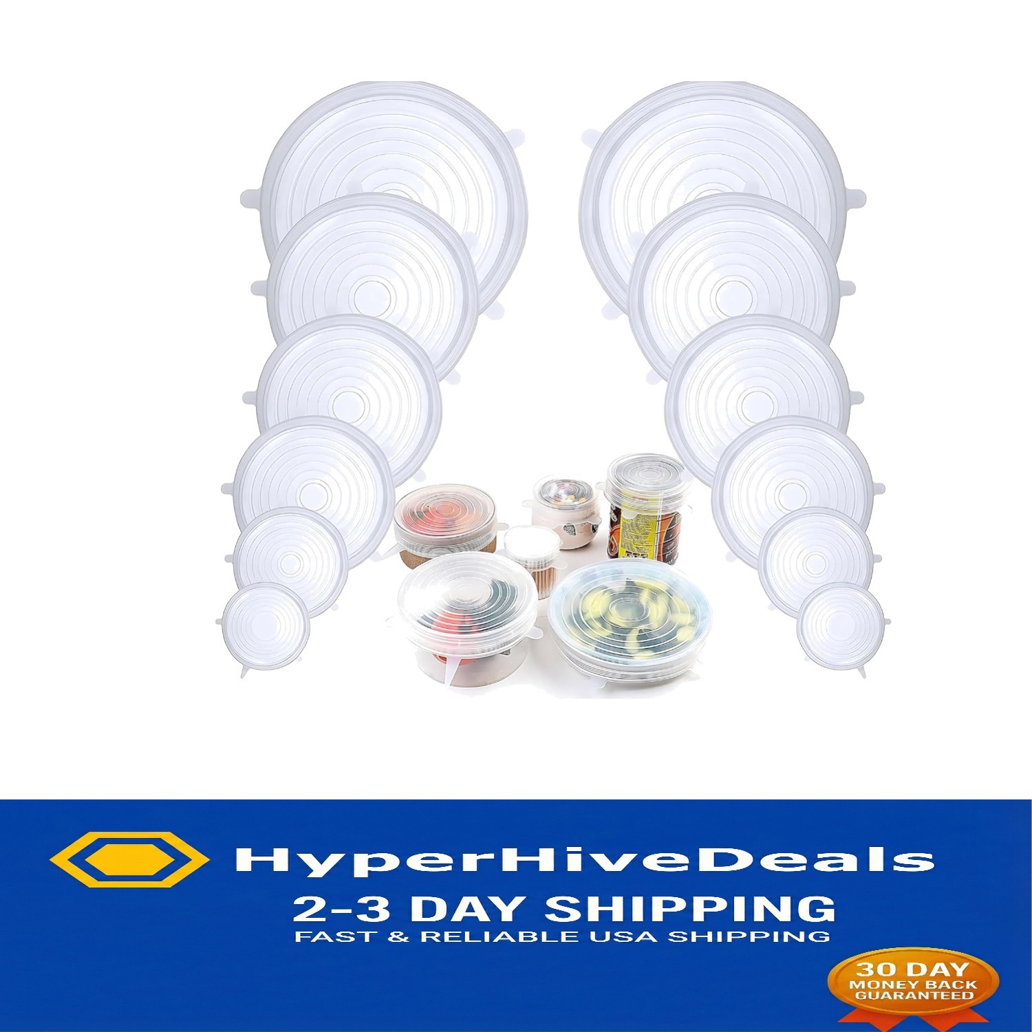 Durable BPA-Free Silicone Covers – 12 Reusable Stretch Lids for Food Storage