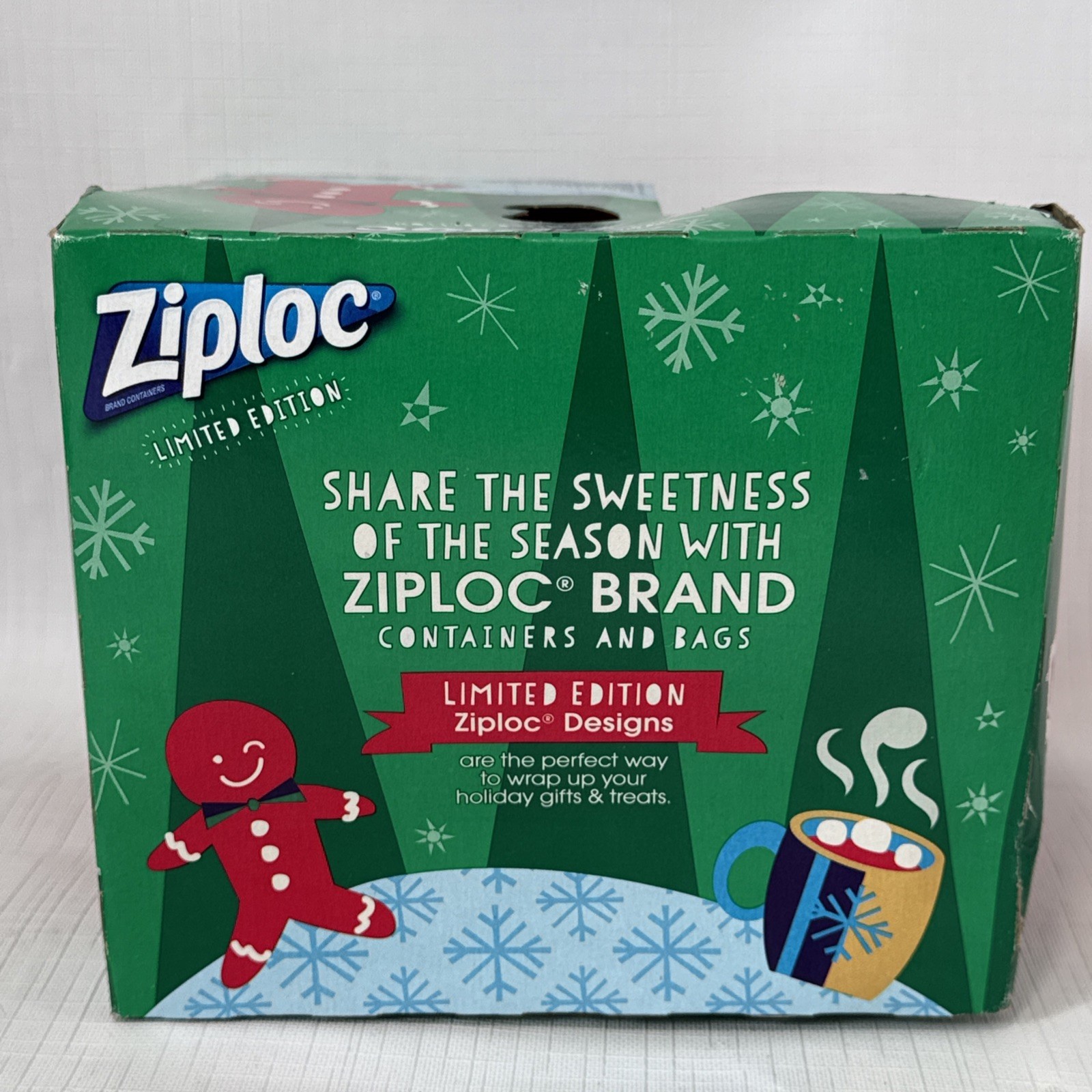 Ziploc Limited Edition Holiday Three Medium Square Container Containers Red Gold